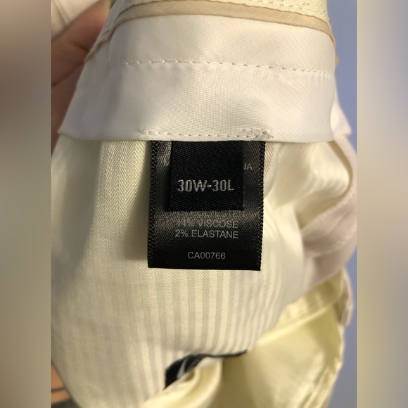 Grafton Tip Top Tailors Mens White Formal Suit Small Slim Fit Jacket/Pants - Picture 10 of 11